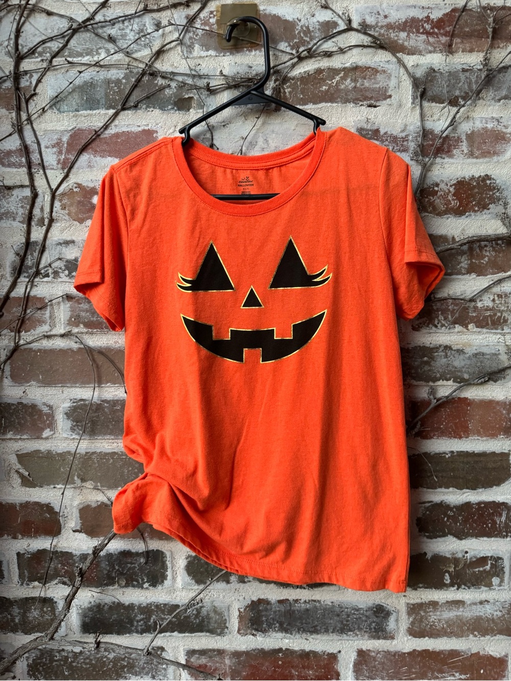 Orange Jack-O-Lantern Pumpkin T-Shirt Halloween Size Small 4-6